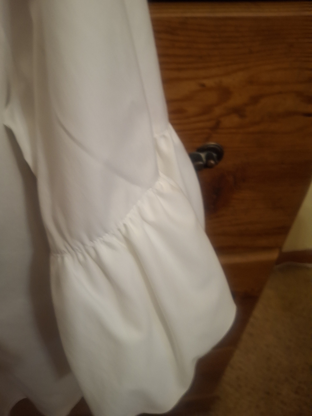 Chico's White Ruffle-Cuff Button-Front Shirt - Picture 4 of 5